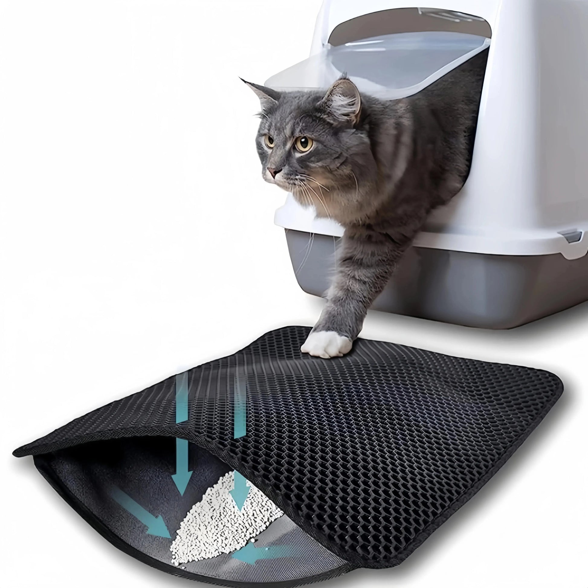Large Size Cat Litter Mat | Double Layer Waterproof | Non Slip WagZeal