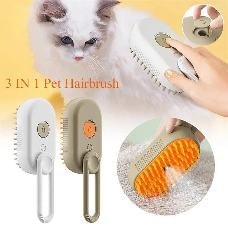 3 in 1 Pet Electric Steam Brush Cat and Dog Cleaning WagZeal