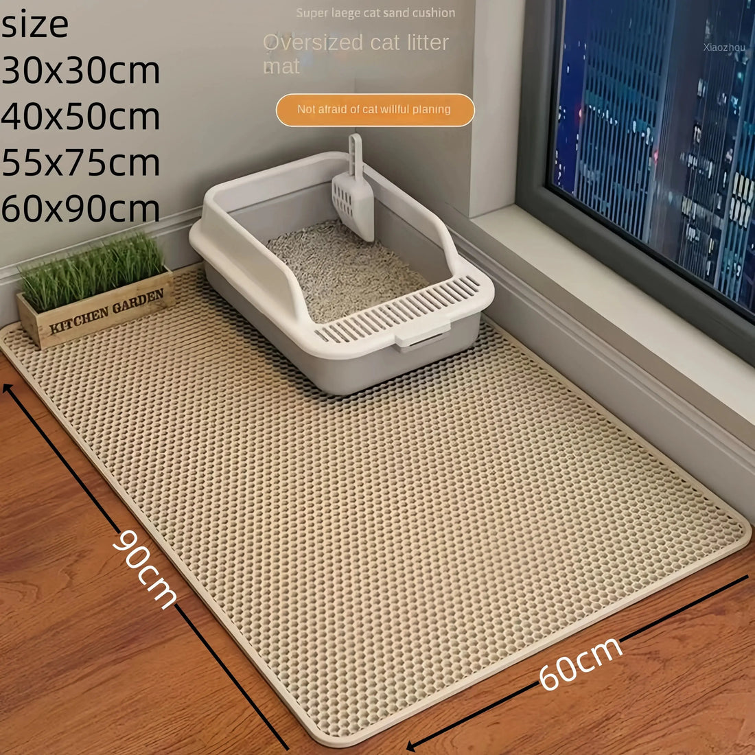 Large Size Cat Litter Mat | Double Layer Waterproof | Non Slip WagZeal