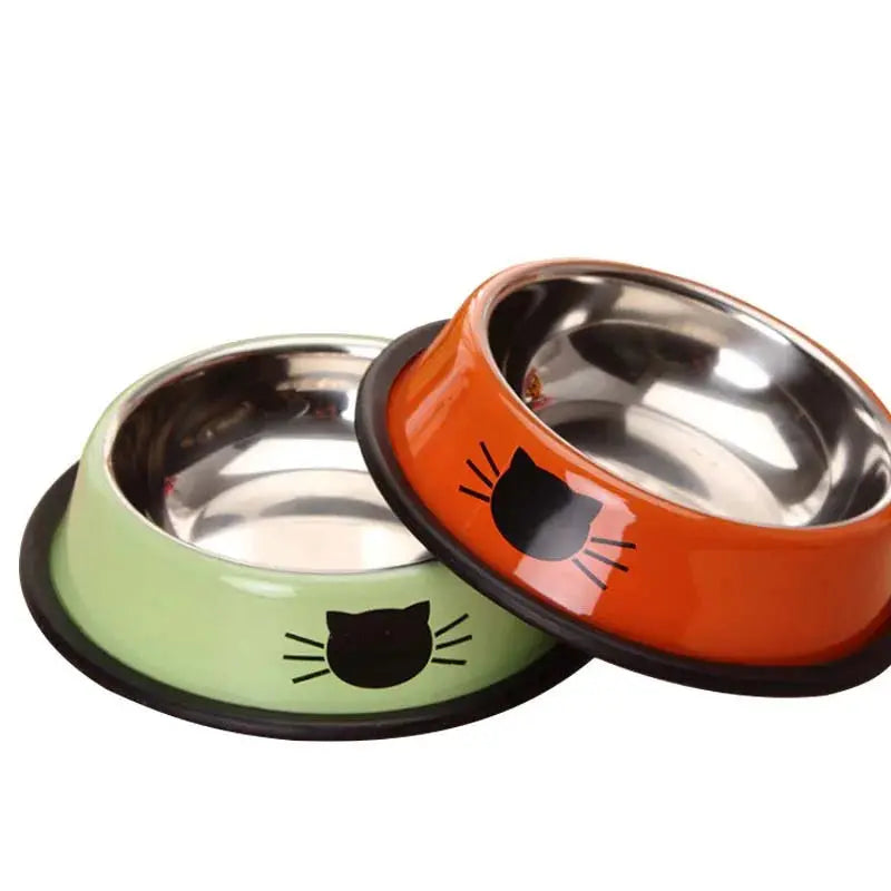 Cat Food Bowl Stainless Steel | Kitten Cat Feeder | Water Bowl With Non-Slip Rubber WagZeal