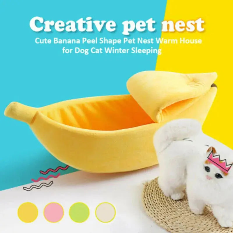 Banana Cat Bed House | Cute Cozy WagZeal